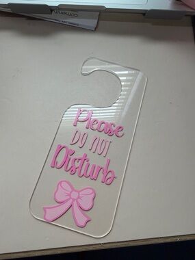Please Do Not Disturb Pink Door Hanger